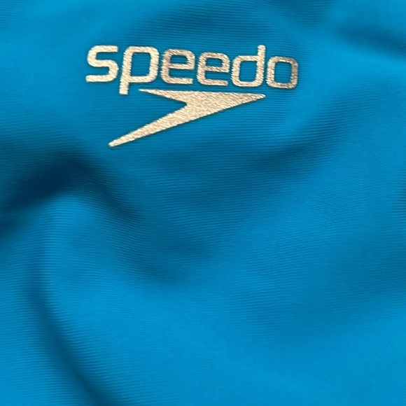 NEW Speedo Girl's Swimsuit One-Piece Mesh Splice Thick Strap, Darling Ditsy Cyan - Picture 9 of 13